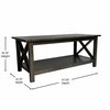 Flash Furniture Jasper Farmhouse Style Solid Wood Coffee Table w/X-Frame Design and Lower Shelf in Dark Gray LFS-2007-DKGRY-GG